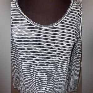 Lucy & Laurel Womens Thin Sweater Navy Striped M